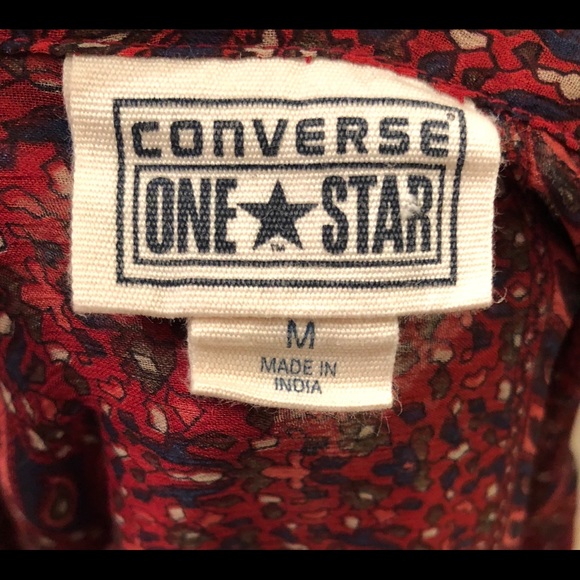 Converse Sheer Printed V Neck Button Down Blouse - Picture 3 of 4